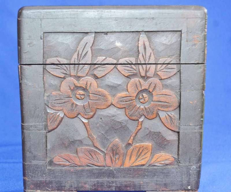 Vintage Chinese Hand Carved Camphor Wood  Storage Box