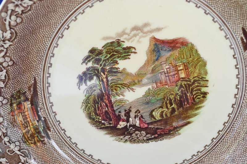 Antique Royal Staffordshire Pottery - Jenny Lind Tea for Two set - 9 Pieces