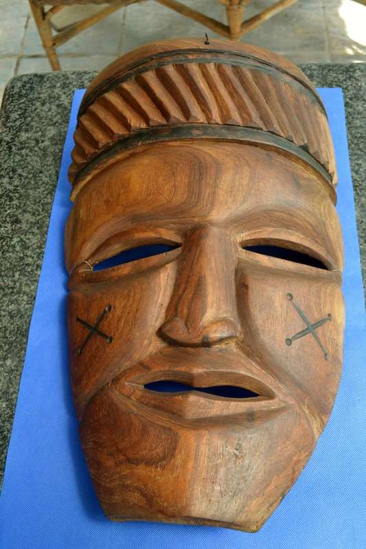 Large Vintage Hand Carved Wooden African Mask