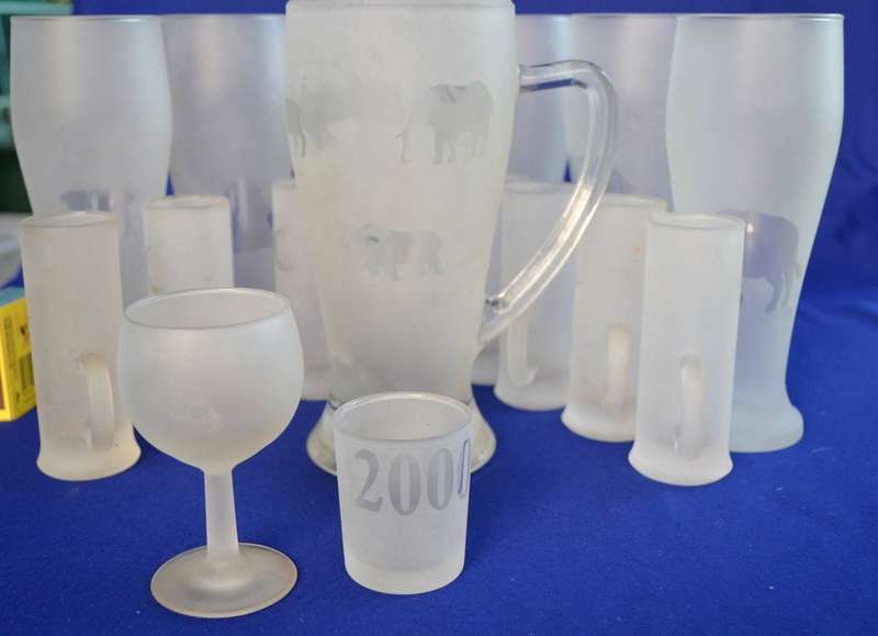 Assorted Vintage Frosted Glassware - 17 Pieces