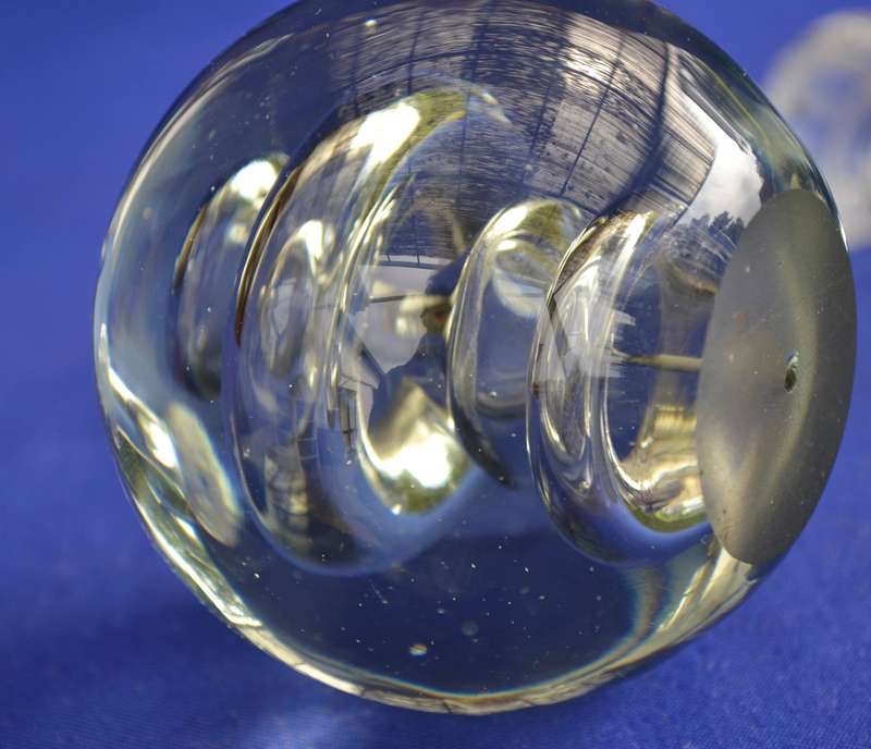 Vintage Parlane Clear Glass Double Splash Bubble Paperweight