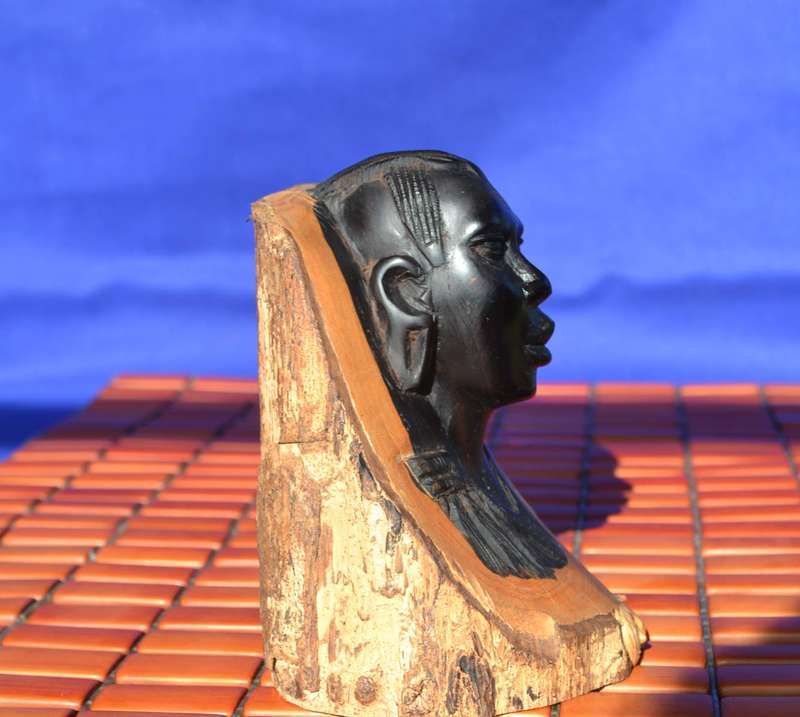 Vintage Hand Carved African Hard Wood head / Bust c1970's