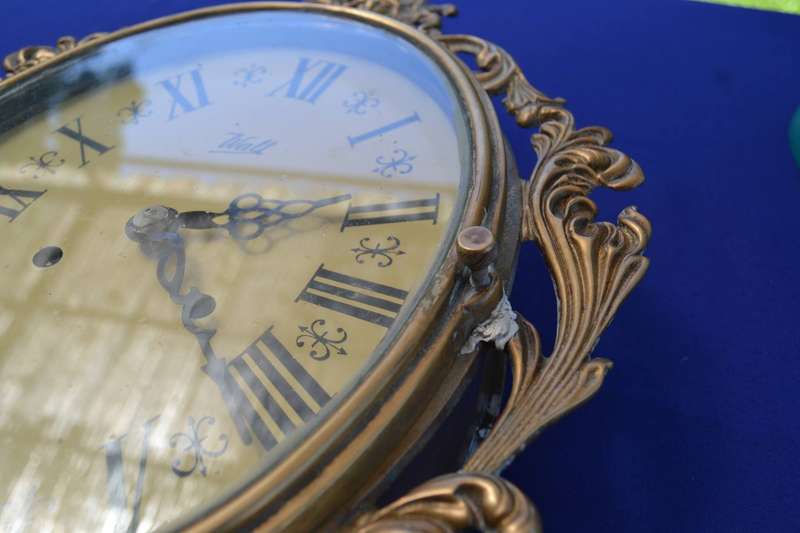 Vintage Ornate "Walt" Brass Wall Clock