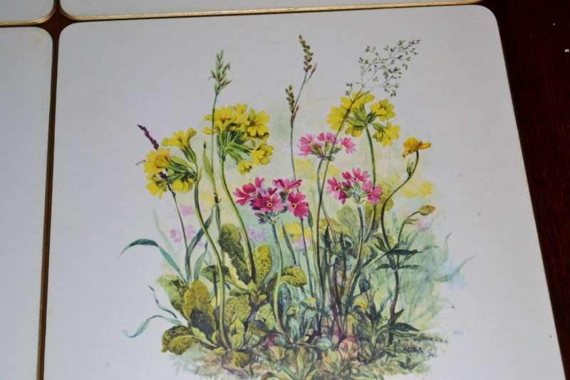 Vintage Boxed Set of 8 Sheraton Table / Place Mats Country Flowers