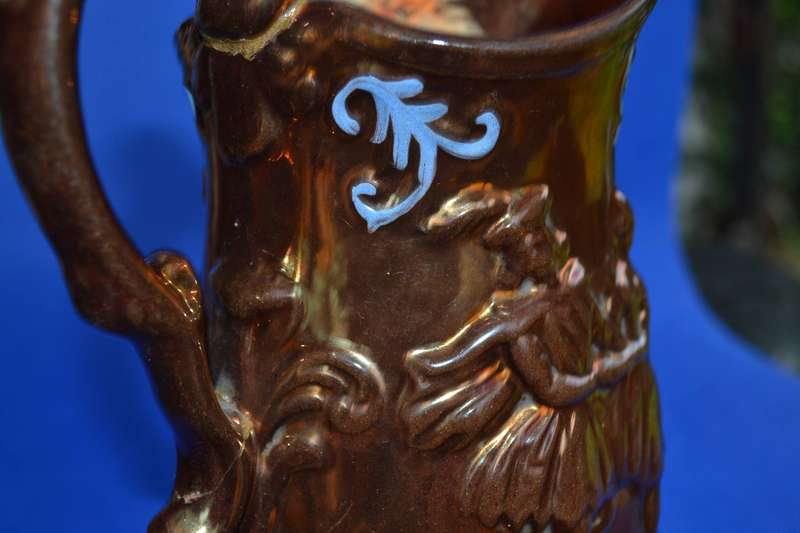 Antique Victorian  Copper Lustre "Dancing Ladies" Jug c1875