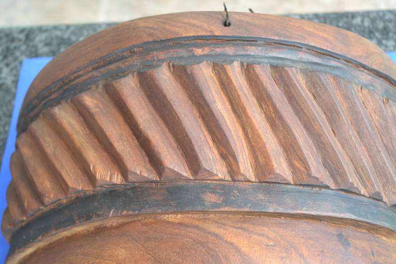 Large Vintage Hand Carved Wooden African Mask