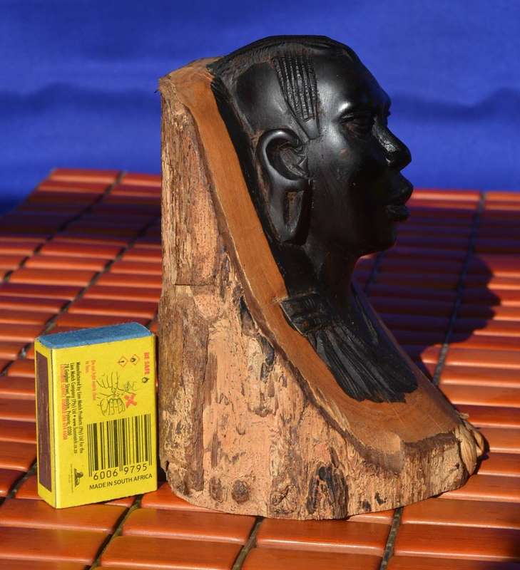 Vintage Hand Carved African Hard Wood head / Bust c1970's