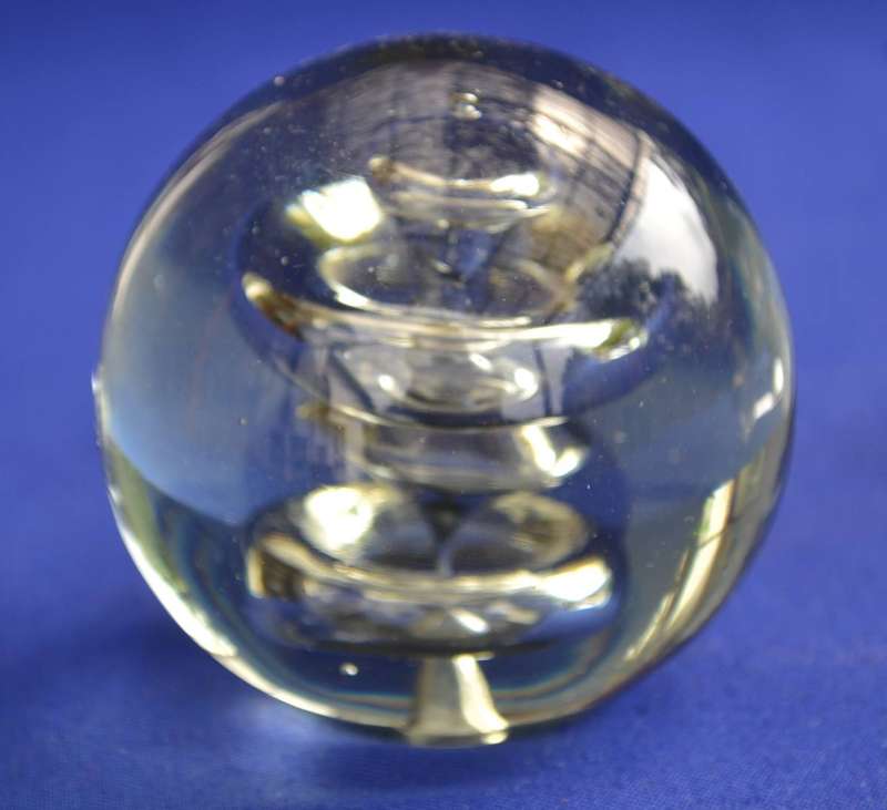 Vintage Parlane Clear Glass Double Splash Bubble Paperweight