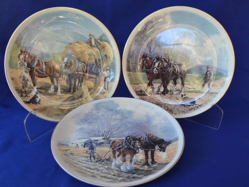FR Gray & Sons Vintage Working Horses Decorative Plates