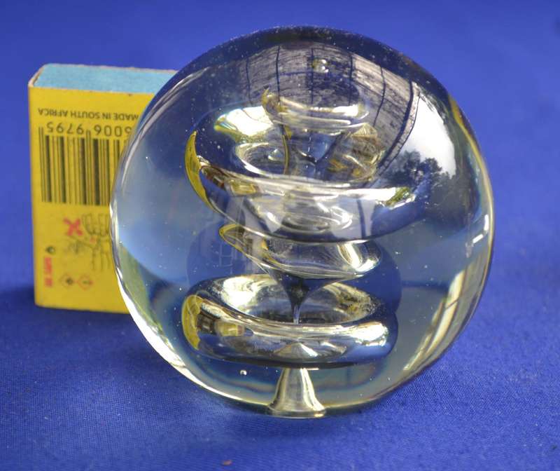 Vintage Parlane Clear Glass Double Splash Bubble Paperweight