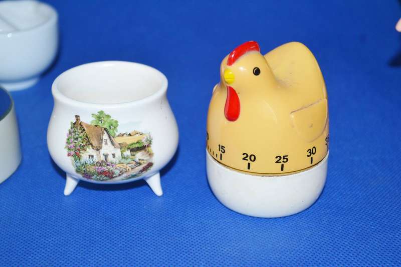 Assorted Miniature Mugs, Ornaments, and Timers - 10 Pieces