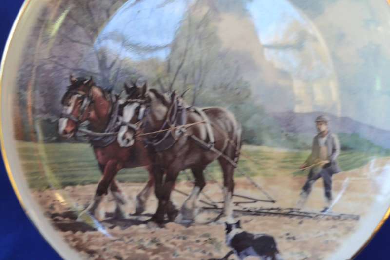 FR Gray & Sons Vintage Working Horses Decorative Plates