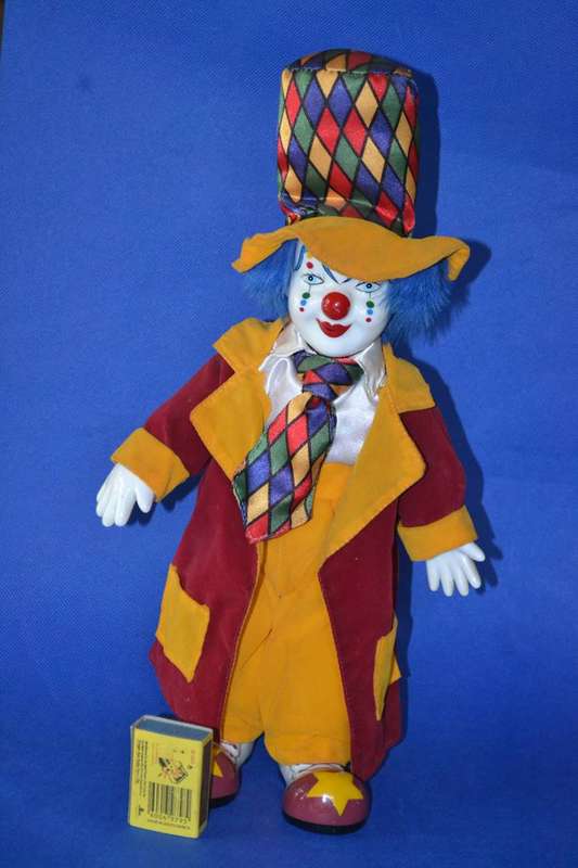 Vintage Glazed Porcelain Clown  c1980's