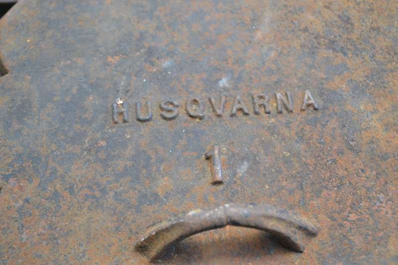 Vintage Husqvarna No 1 Cast Iron Heart Shape Waffle Iron & Cast Iron Multi Portion Fry Pan