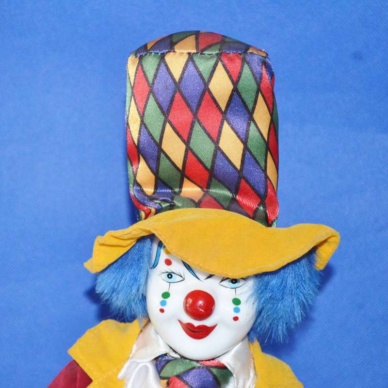 Vintage Glazed Porcelain Clown  c1980's