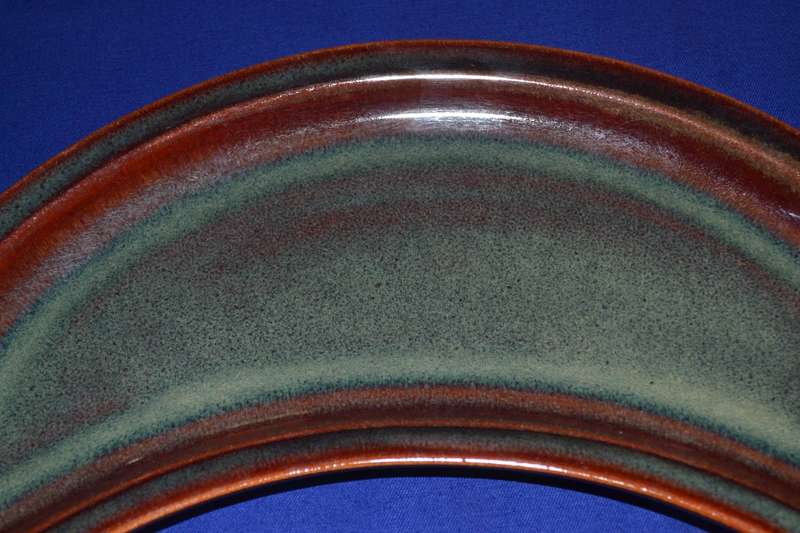 Ceramic Crescent Moon Dish with Lacquer Painted Decorative Ladle