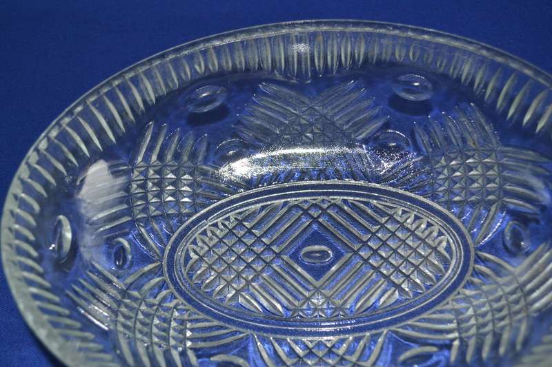 Set of Three Vintage Pressed Glass Oval Bowls