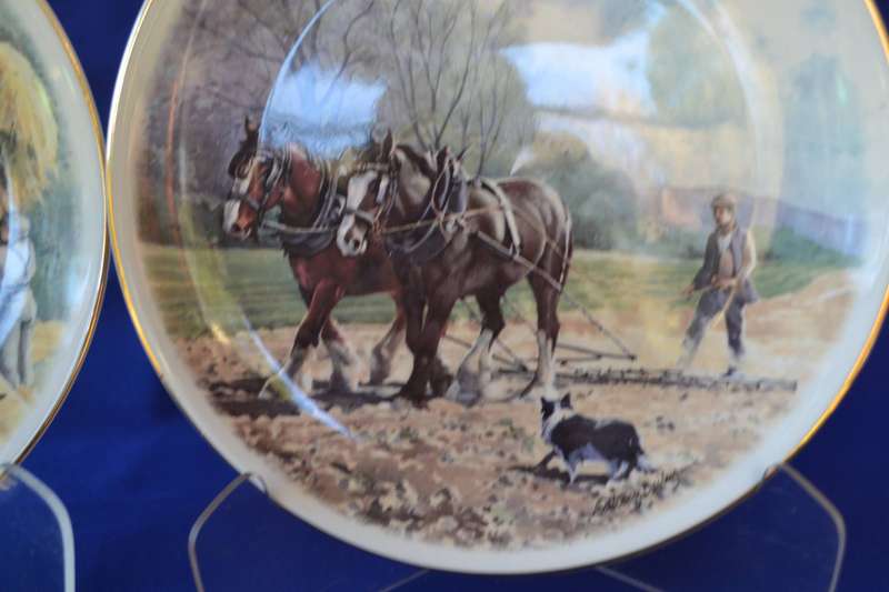 FR Gray & Sons Vintage Working Horses Decorative Plates