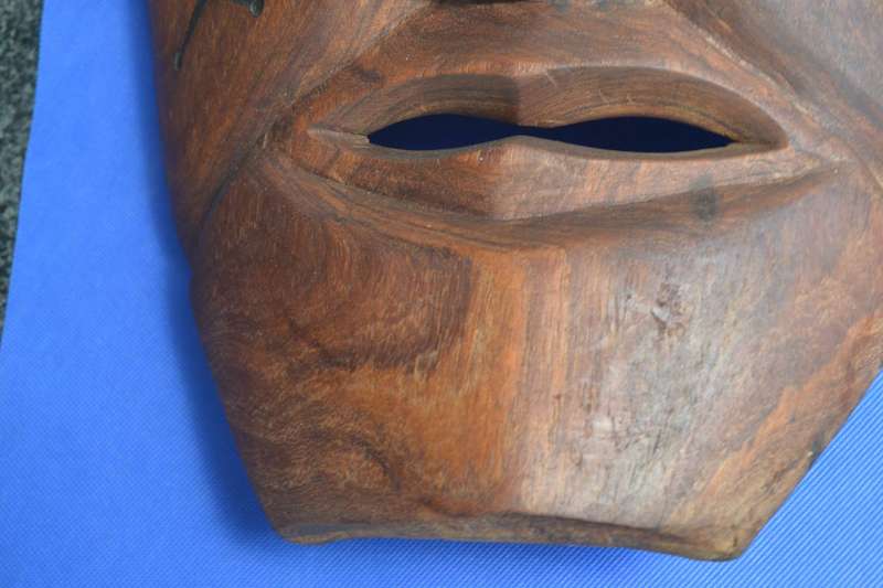 Large Vintage Hand Carved Wooden African Mask
