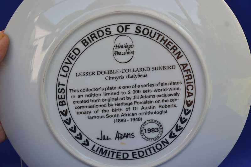 Heritage Porcelain Best Loved Birds of Southern Africa Collectors Plate