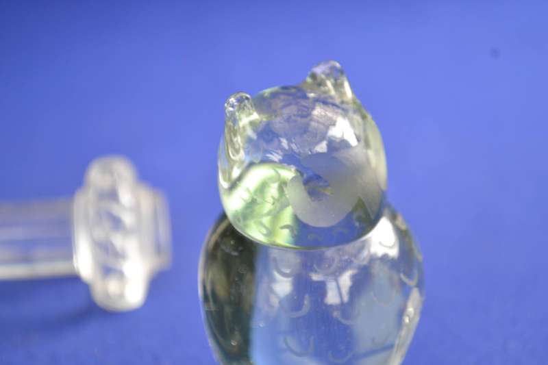 Vintage Glass dumbbell Paperweight and  small  Ngwenya Glass Owl