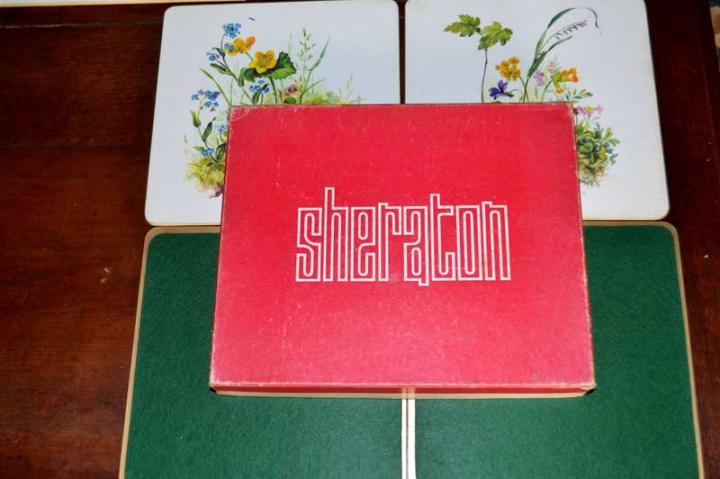 Vintage Boxed Set of 8 Sheraton Table / Place Mats Country Flowers