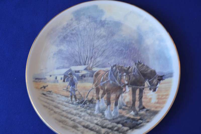 FR Gray & Sons Vintage Working Horses Decorative Plates