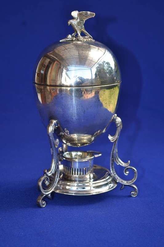 Antique Victorian Benetfink & Co England   Silver Plated Egg Coddler / Warmer
