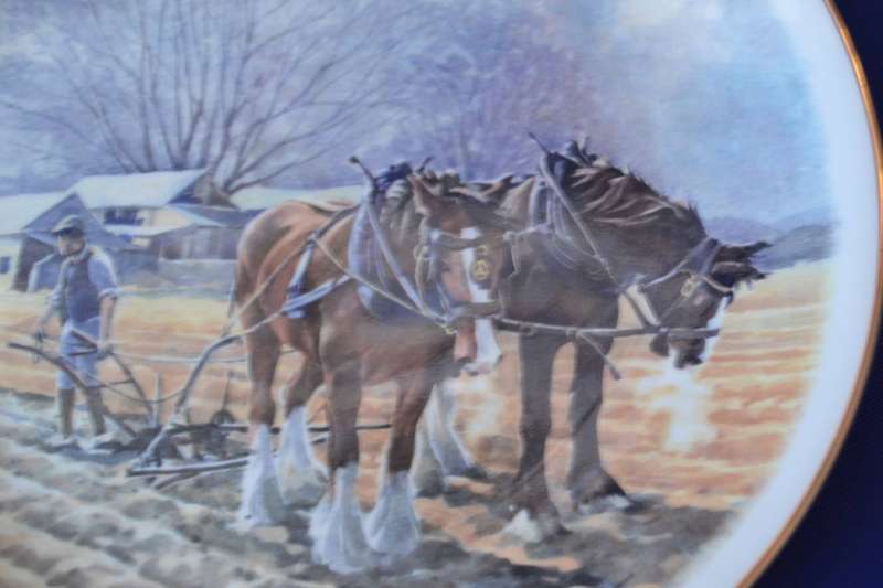 FR Gray & Sons Vintage Working Horses Decorative Plates
