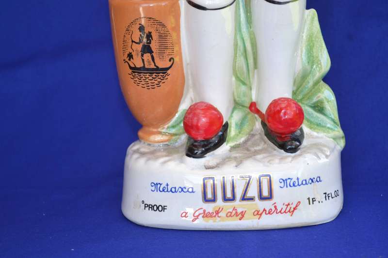 True Vintage 1960's Ouzo Coronetti Cunardo Italy - Greek Man Porcelain Decanter