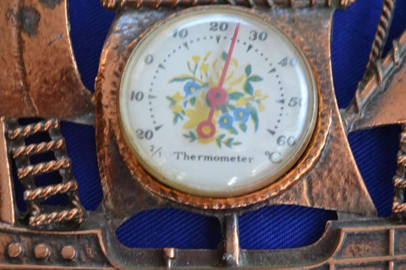 Vintage Copper Clipper Ship Thermometer