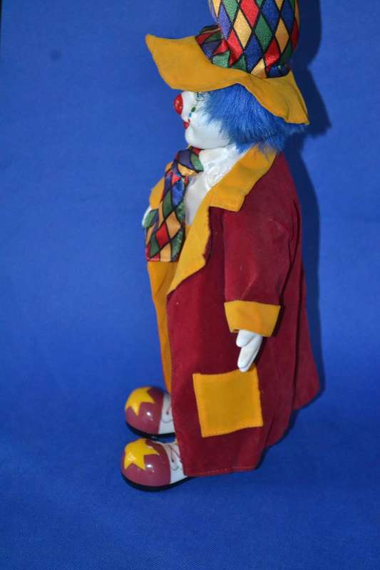Vintage Glazed Porcelain Clown  c1980's