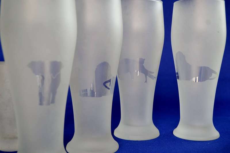 Assorted Vintage Frosted Glassware - 17 Pieces
