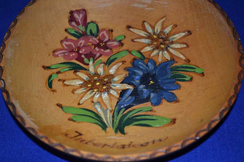 Vintage Small Hand Painted Wooden Plate