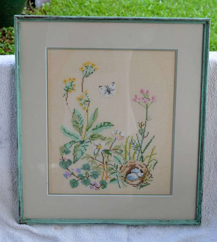 Vintage Tapestry Framed behind Glass