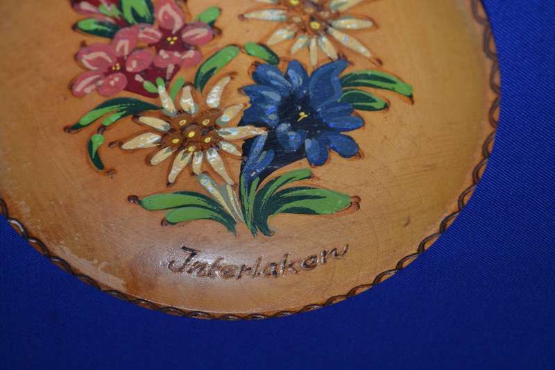 Vintage Small Hand Painted Wooden Plate