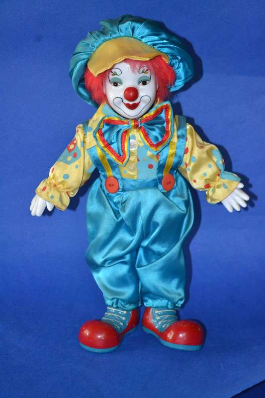 Vintage Glazed Porcelain Clown c1980's