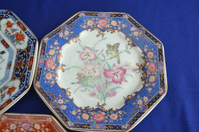 Vintage Octagonal Imari Plates x 3