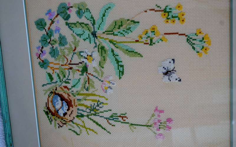 Vintage Tapestry Framed behind Glass