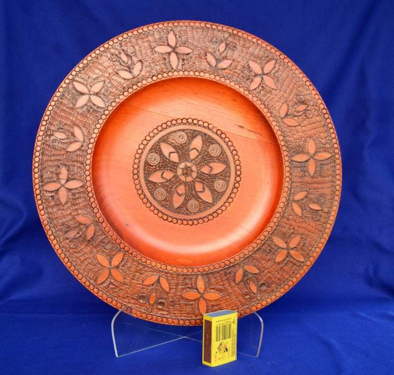 Large True Vintage Wooden Polish Folk Art Plate