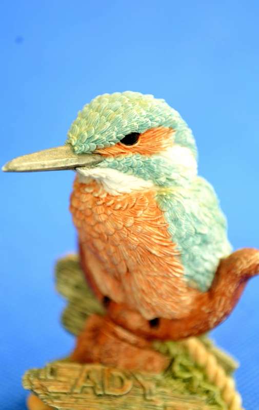 A Pair of Small Resin Bird Ornaments by CA