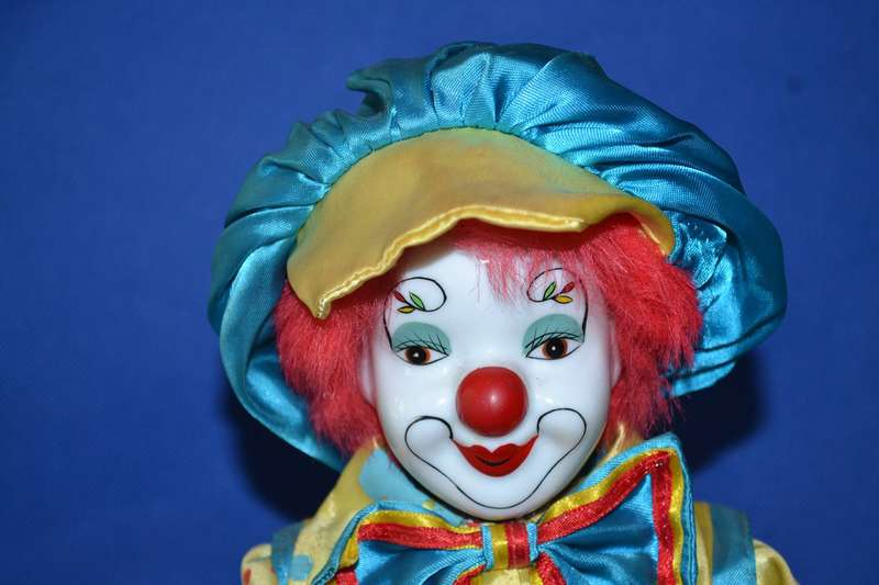 Vintage Glazed Porcelain Clown c1980's