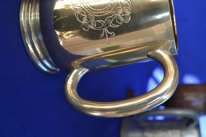 Vintage Etched Brass Tankard