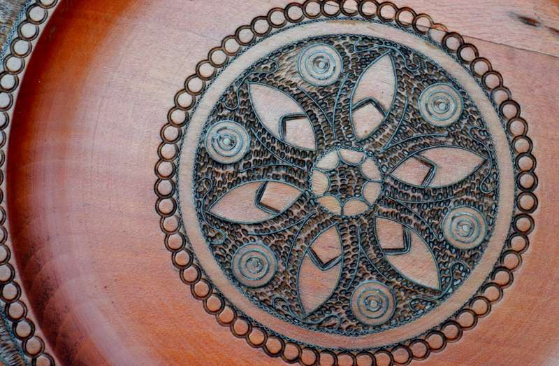 Large True Vintage Wooden Polish Folk Art Plate