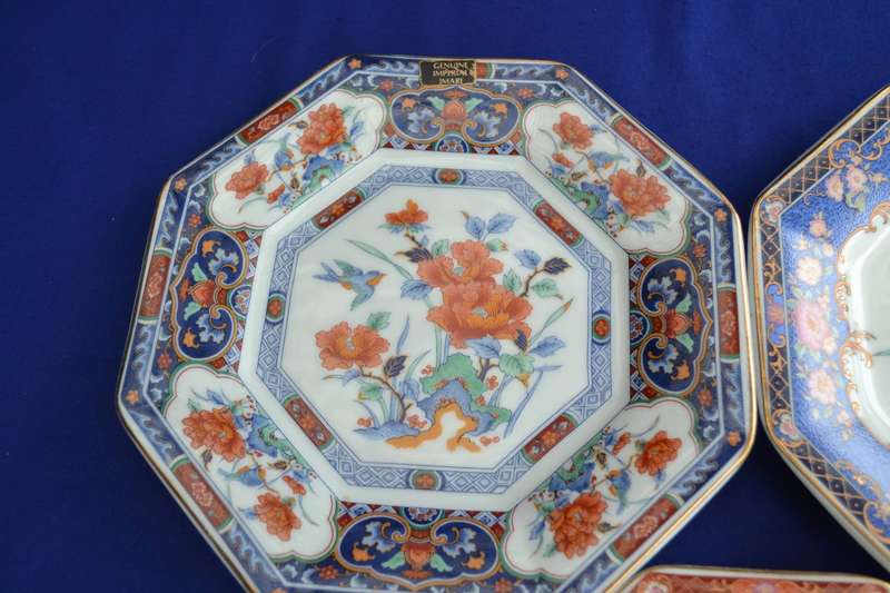 Vintage Octagonal Imari Plates x 3