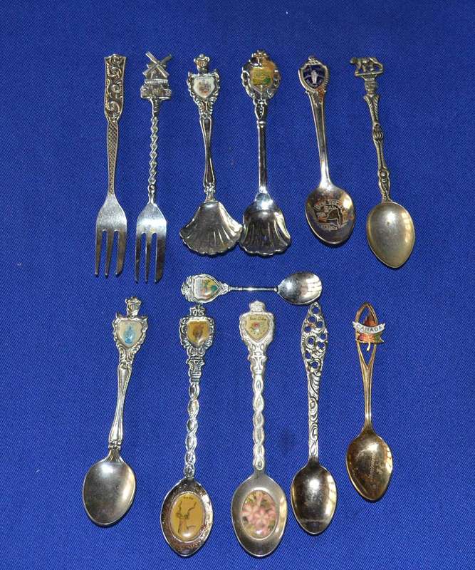 Assorted Vinrage Collectors Spoons and Forks  - 12 Pieces