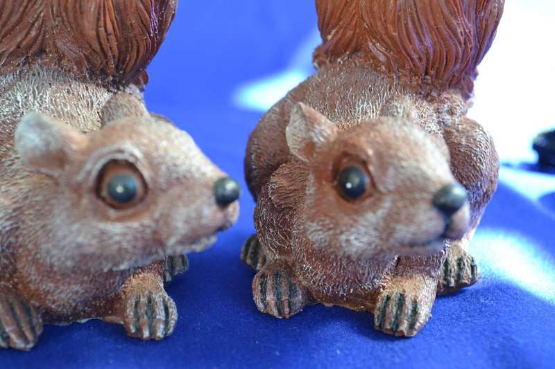 Pair of  Resin Squirrel Ornaments