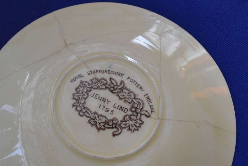Antique Royal Staffordshire Pottery - Jenny Lind 3 Trios and a Duo  - Some with damage