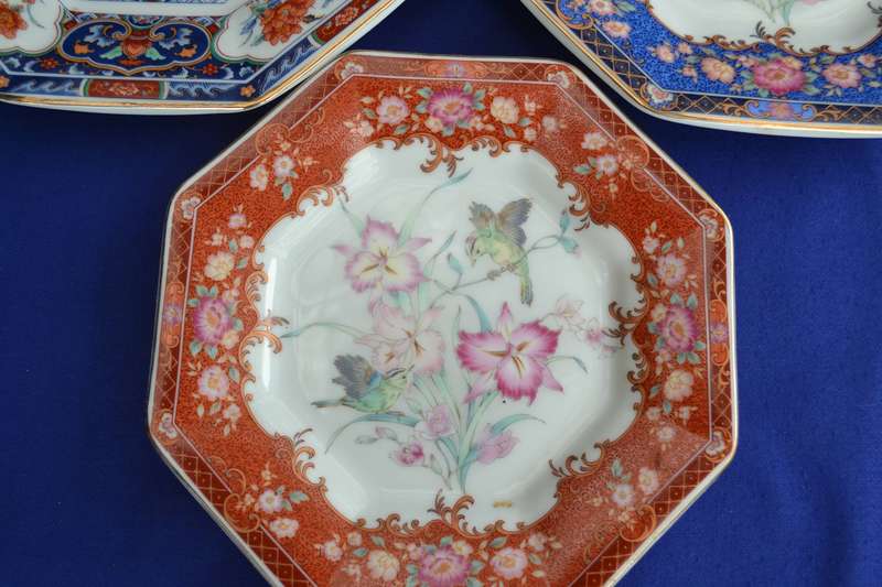 Vintage Octagonal Imari Plates x 3