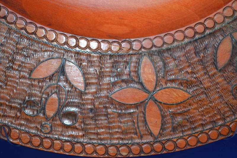 Large True Vintage Wooden Polish Folk Art Plate